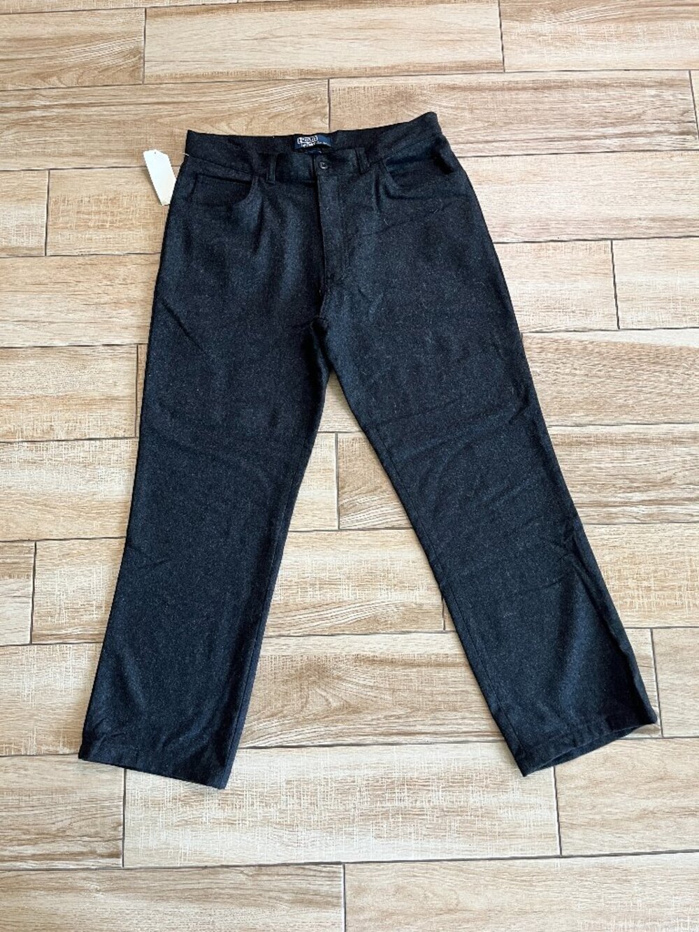 Mens NWT Polo Ralph Lauren Black Wool Blend Pants - 34x34